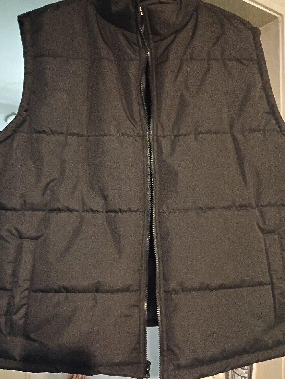 Men's Black Quilted Puffer Vest - Classic Sleeveless Jacket XL